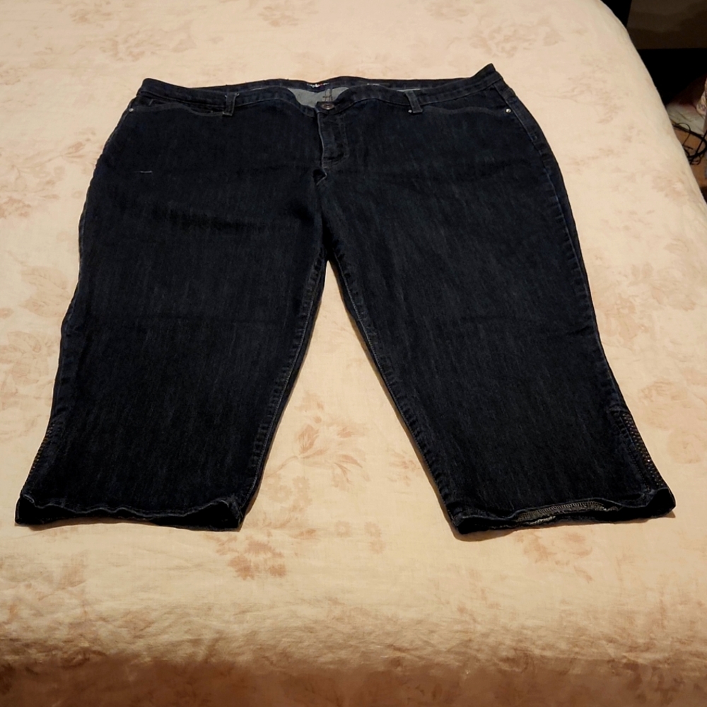 Style & CO Capri blue denim with stone leg details. 22W